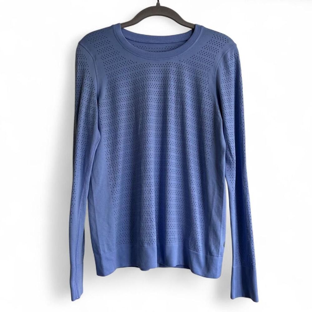Lululemon Swiftly Tech Long Sleeve Blue with Perforated Pattern